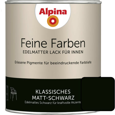 Alpina Feine Farben Lack Klassisches Matt-Schwarz 750ml edelmatt Buntlacke