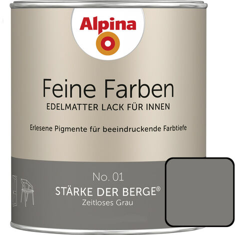 Alpina Feine Farben Lack No. 01 Stärke der Berge 750ml Zeitloses Grau, edelmatt Buntlacke