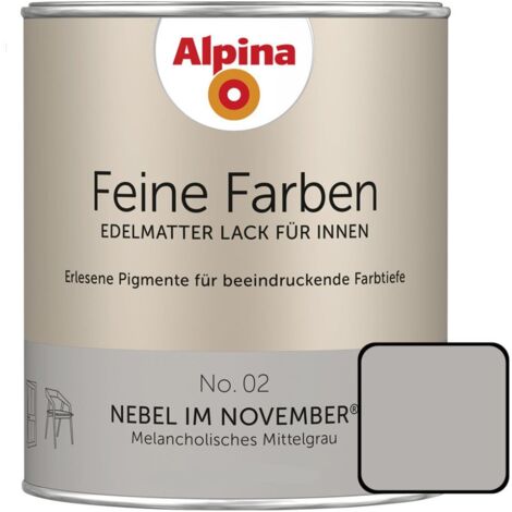 Alpina Feine Farben Lack No. 02 Nebel im November  mittelgrau edelmatt 750 ml Buntlacke