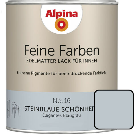 Alpina Feine Farben Lack No. 16 Steinblaue Schönheit 750ml Elegantes Blaugrau, edelmatt Buntlacke