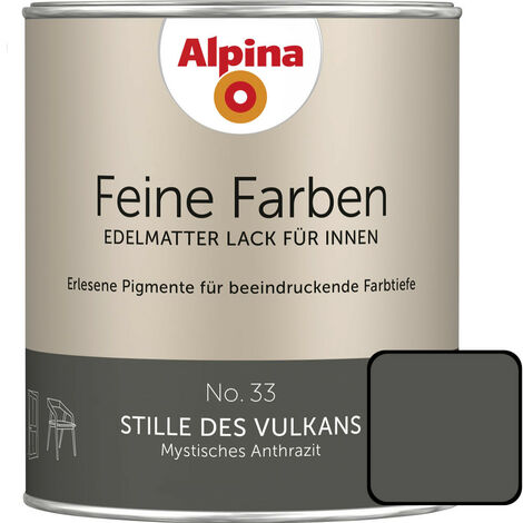 Alpina Feine Farben Lack No. 33 Stille des Vulkans 750ml Mystisches Anthrazit, edelmatt Buntlacke