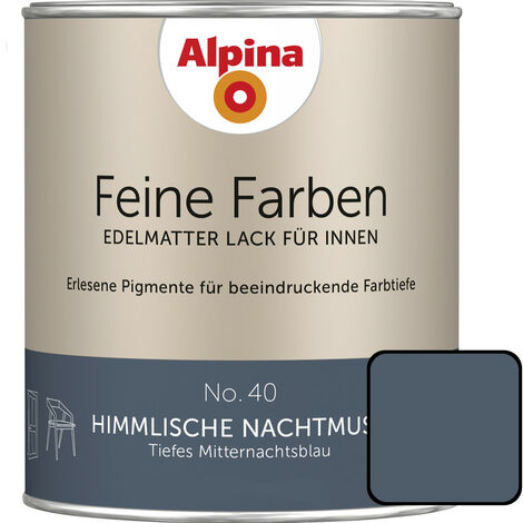 Alpina Feine Farben Lack No. 40 Himmlische Nachtmusik 750ml Tiefes Mitternachtsblau, edelmatt Buntlacke