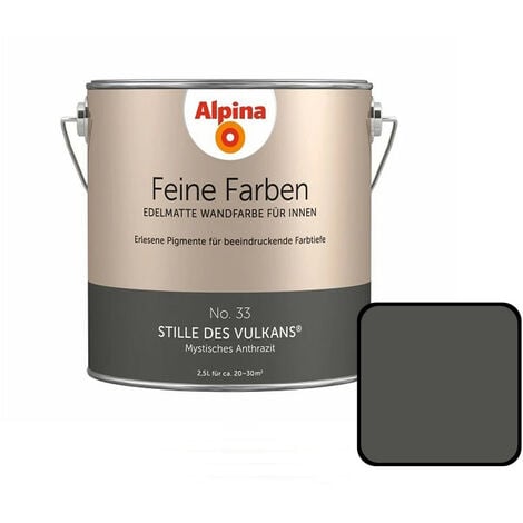 Alpina Feine Farben No. 33 Stille des Vulkans 2,5 L mystisches anthrazit edelmatt Wandfarbe