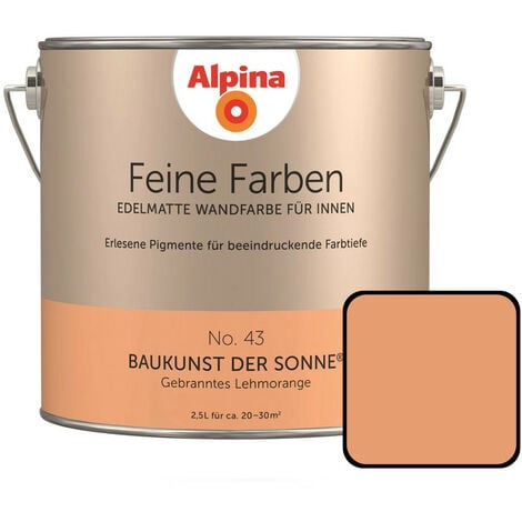 Alpina Feine Farben No. 43 Baukunst der Sonne 2,5 L gebranntes lehmorange edelmatt Wandfarbe