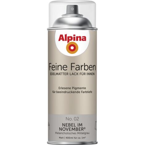 Alpina Feine Farben Sprühlack No. 02 Nebel im November  mittelgrau edelmatt 400 ml Sprühlacke