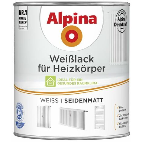 Alpina Heizkörperlack weiß 750 m weiß seidenmatt Lack Weißlack Acryllack