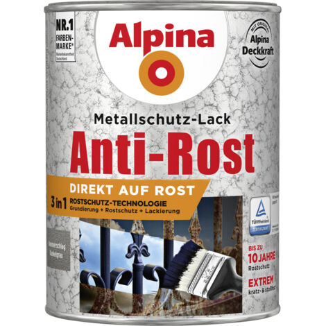 Alpina Metallschutz-Lack Hammerschlag 25 l dunkelgrau Metallack Schutzlack