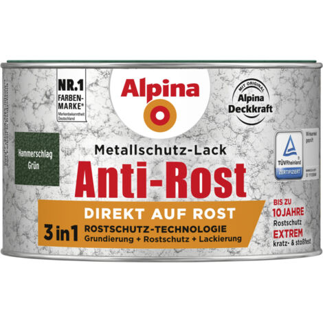 Alpina Metallschutz-Lack Hammerschlag 300 ml grün Metallack Schutzlack