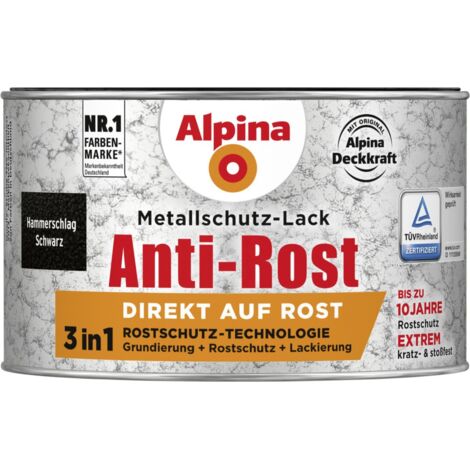 Alpina Metallschutz-Lack Hammerschlag 300 ml schwarz Metallack Schutzlack
