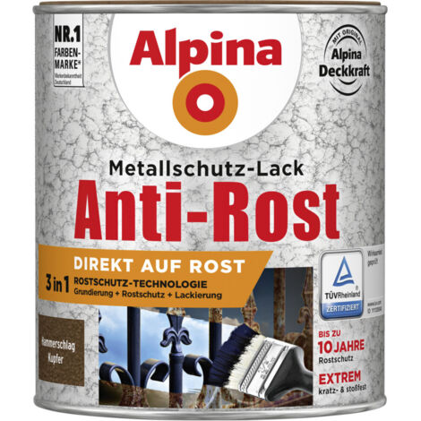 Alpina Metallschutz-Lack Hammerschlag 750 ml kupfer Metallack Schutzlack