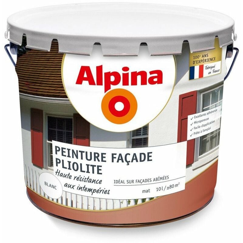 Facade Pliolite 5ans 10 litres Blanc - Alpina