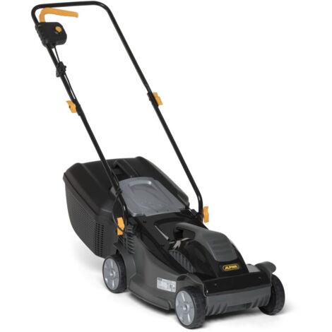 Alpina Rasaerba Elettrico BL 380 E, Larghezza Taglio 38 cm, Motore da 1400 W, Fino a 500 m2, Altezza di Taglio Regolabile in 3 Posizioni, Nero, 38 cm