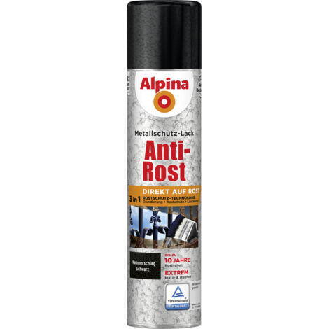 Alpina Sprühmetallschutz-Lack Hammerschlag 400 ml schwarz Sprühlack Schutzlack