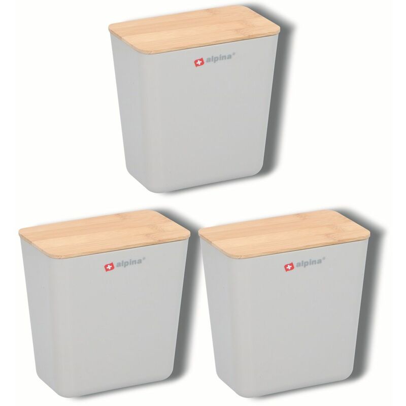 Alpina Vorratsdosen, 3er-set, 1 L, Mit Bambusdeckel