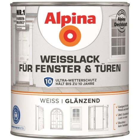 Alpina Weisslack für Fenster und Türen glänzend 0,75 Ltr.