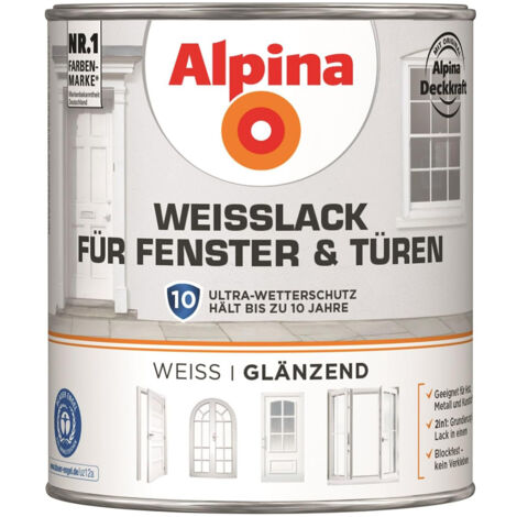 Alpina Weisslack für Fenster und Türen glänzend 2,0 Ltr.