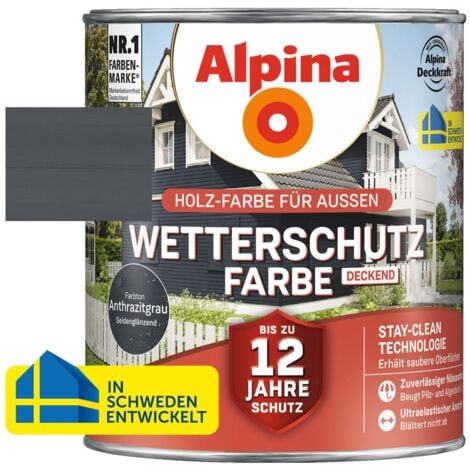 Alpina Wetterschutz-Farbe deckend anthrazitgrau 2,5L - 951211