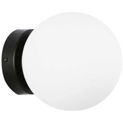 ALPINALUZ Aplique de Pared de Diseño Nórdico con Bola de Cristal "LUNAR"- Casquillo Portalámpara E27 G45 Negro