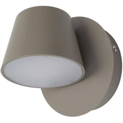 ALPINALUZ Aplique de Pared LED de Aluminio Gris Diseño Moderno Nórdico con Foco Orientable CRI90 6W 2700K