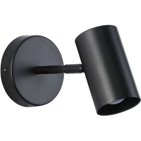 ALPINALUZ Aplique Lámpara de Pared Aluminio Negro Foco Orientable E27 para Dormitorio, Sala de Estudio,Mesita de Noche