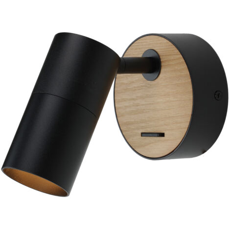 ALPINALUZ  Aplique LED de Diseño Industrial, estilo Retro de Acero/Aluminio, con Interruptoro, ideal para iluminación compacta en salones y dormitorios "PORTO" GU10