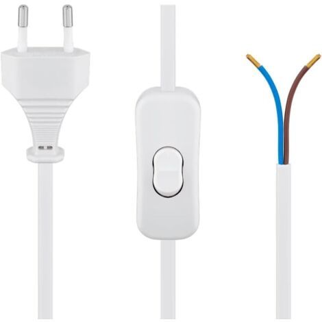 ALPINALUZ  Cable alimentación LED con interruptor, enchufe europeo 130cm