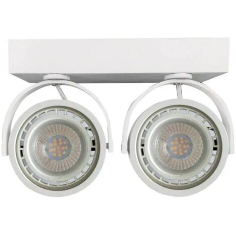 ALPINALUZ Foco LED doble de superficie para bombilla AR111 GU10