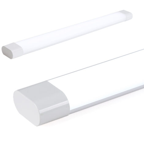 ALPINALUZ  Luminaria Lineal LED 18W 60cm 6000K Blanco Frío, diseño compacto, pantalla blanca y apertura de luz de 180°
