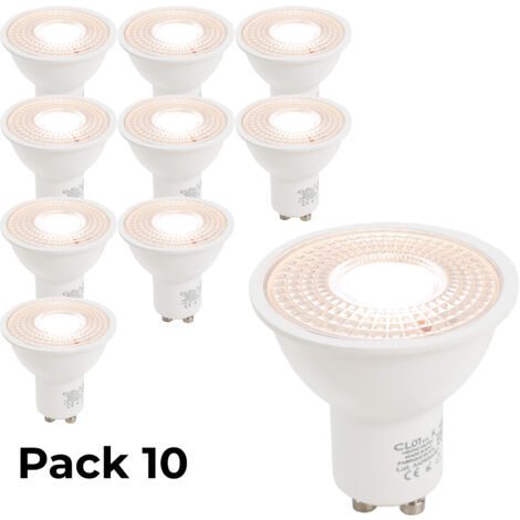 ALPINALUZ Pack de 10 Bombillas LED GU10 7W 120º SMD2835 665lm 220V No Flicker/Parpadeo 4000K