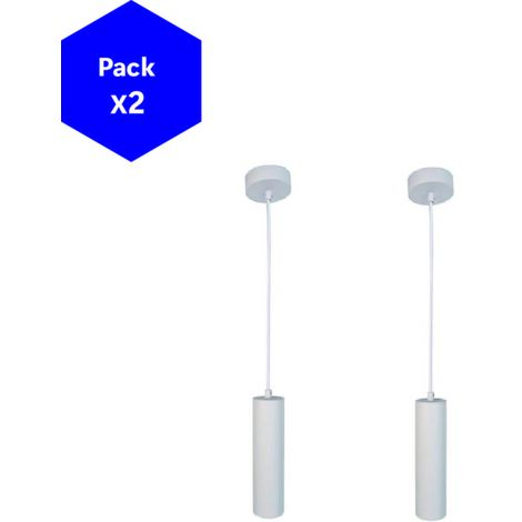 ALPINALUZ Pack de 2 Lámparas Colgantes "LAON"-GU10 20CM