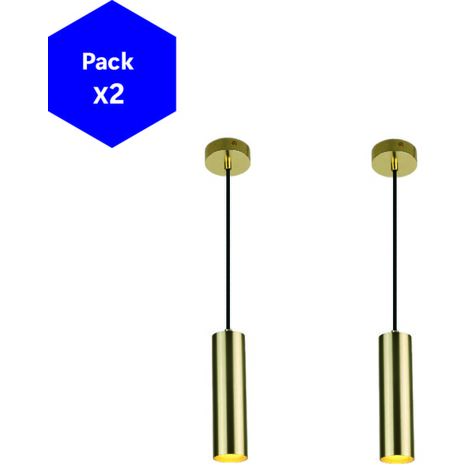 ALPINALUZ Pack de 2 Lámparas Colgantes "LAON"-GU10 20CM