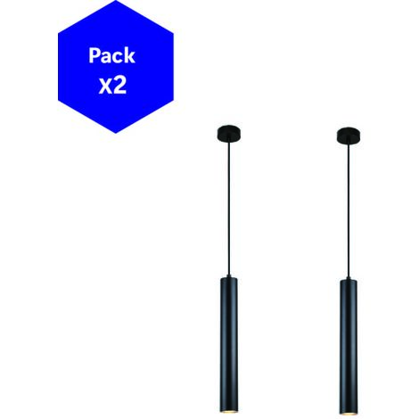 ALPINALUZ Pack de 2 Lámparas Colgantes Modernas "RIOM" - GU10-40cm