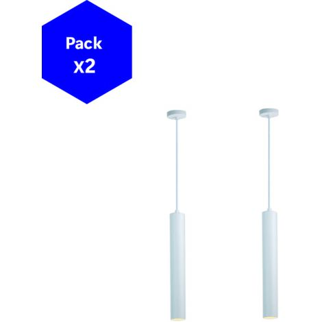 ALPINALUZ Pack de 2 Lámparas Colgantes Modernas "RIOM" - GU10-40cm