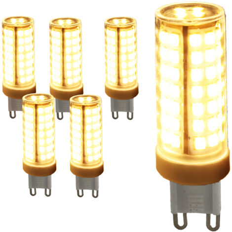 ALPINALUZ  Pack de 6 Bombillas LED G9 Tubulares 6W 3000K - Luz Cálida, Alta Eficiencia y Larga Durabilidad