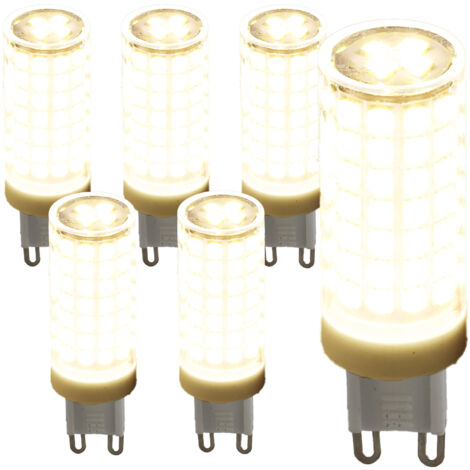 ALPINALUZ  Pack de 6 Bombillas LED G9 Tubulares 6W 4000K - Blanco Neutro, Alta Eficiencia y Larga Durabilidad 220-240V AC