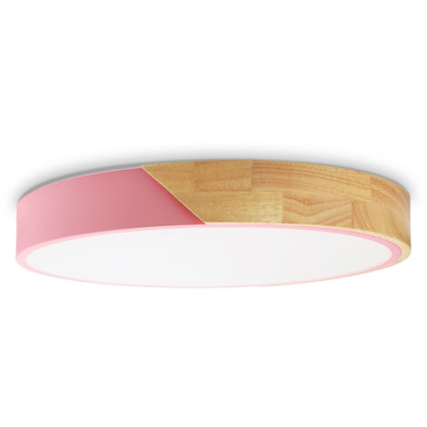 ALPINALUZ  Plafón LED Circular Metal con Madera Natural Ø40cm 3000K-4000K-6000K 24W