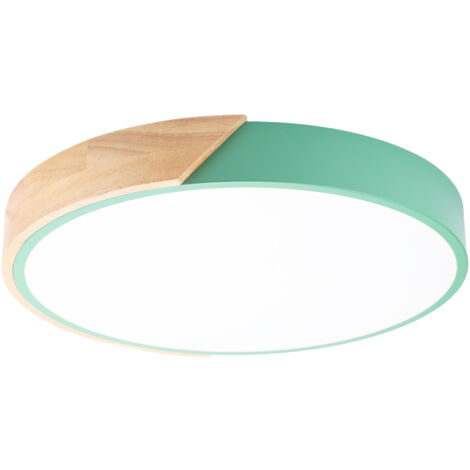 ALPINALUZ  Plafón LED Circular Metal con Madera Natural Ø40cm 3000K-4000K-6000K 24W