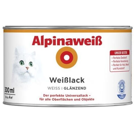 Alpinaweiß Weißlack 300 ml alpinaweiß glänzend Lack Universallack Innen Außen