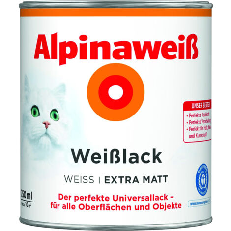 Alpinaweiß Weißlack 750 ml alpinaweiß extra matt Lack Universallack Innen Außen