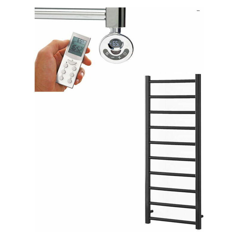 ALPINE ELEMENTS Heated Towel Rail / Warmer - Electric + Thermostat, Timer, 120cm, Anthracite