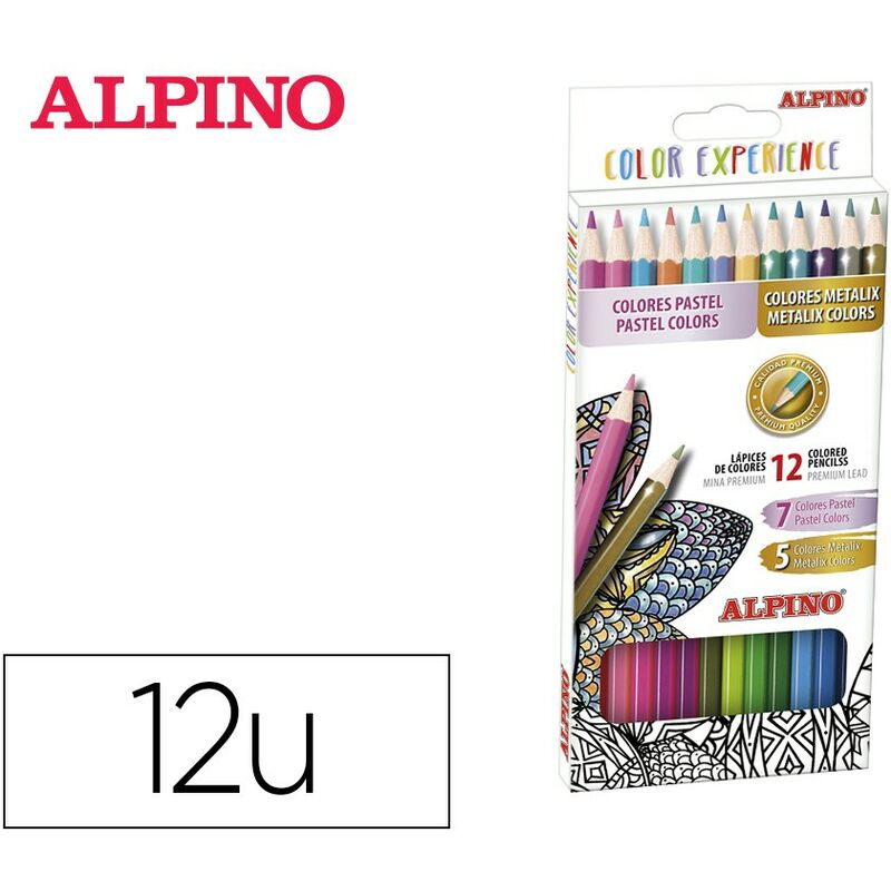 

Genérica - Alpino color experience lapices de colores 177mm mina premium surtidos -estuche de 12u-