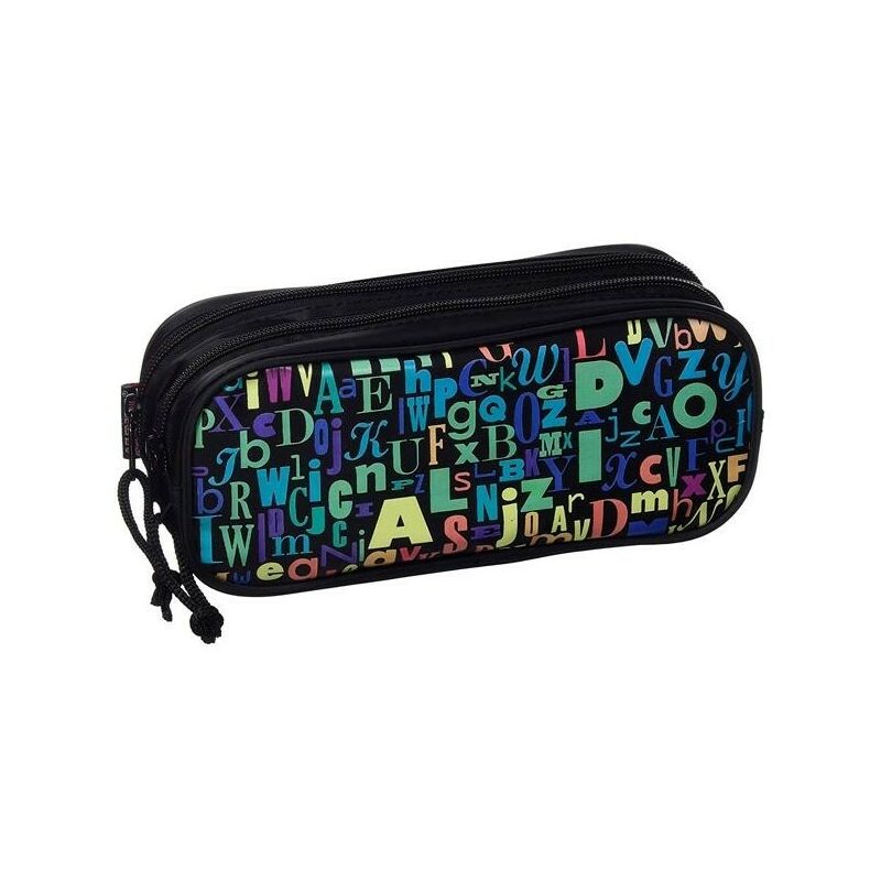 

Alpino portatodo lettering black doble cremallera estampado