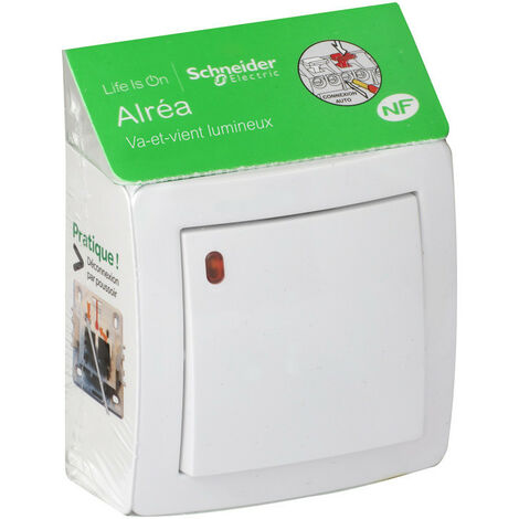 SCHNEIDER ELECTRIC Interrupteur va-et-vient, 10 A, connexion automatique - Blanc