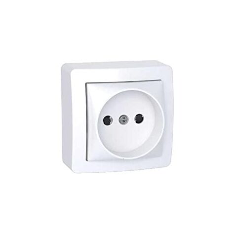 ALRÉA, PRISE DE COURANT 2P CONNEXION RAPIDE AVEC CADRE SAILLIE, BLANC POLAIRE SCHNEIDER ELECTRIC