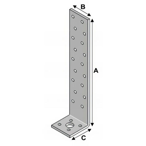 Alsafix – Équerre de fixation béton 300 x 40 x 40 x 2,0 mm – Résistance accrue pour constructions – Compatible avec divers matériaux - AL-EB30040420