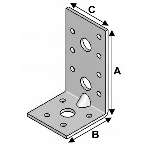 Alsafix – Équerre de fixation renforcée en acier galvanisé 90 x 50 x 48 mm – Épaisseur 3,0 mm – Pour applications nécessitant solidité accrue - AL-ER09050530