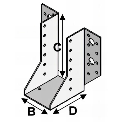 Alsafix – Lot de 50 sabots à ailes extérieures 64 x 128 x 2 mm – Acier galvanisé – Résistance au soulèvement 8,099 kN – Pour assemblages bois - SE064128