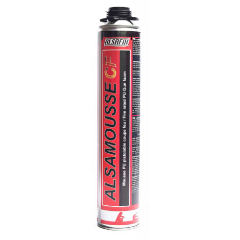 Alsafix – Mousse polyuréthane expansive 750 ml – Protection coupe-feu B1 – Pour calfeutrage et fixation – Résistante aux gaz et fumées - FEU 750 ML