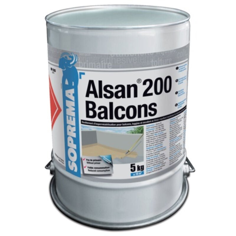 Résine pu pour imperméabilisation de balcons - alsan® 200 balcons RAL7032 - 5kg
