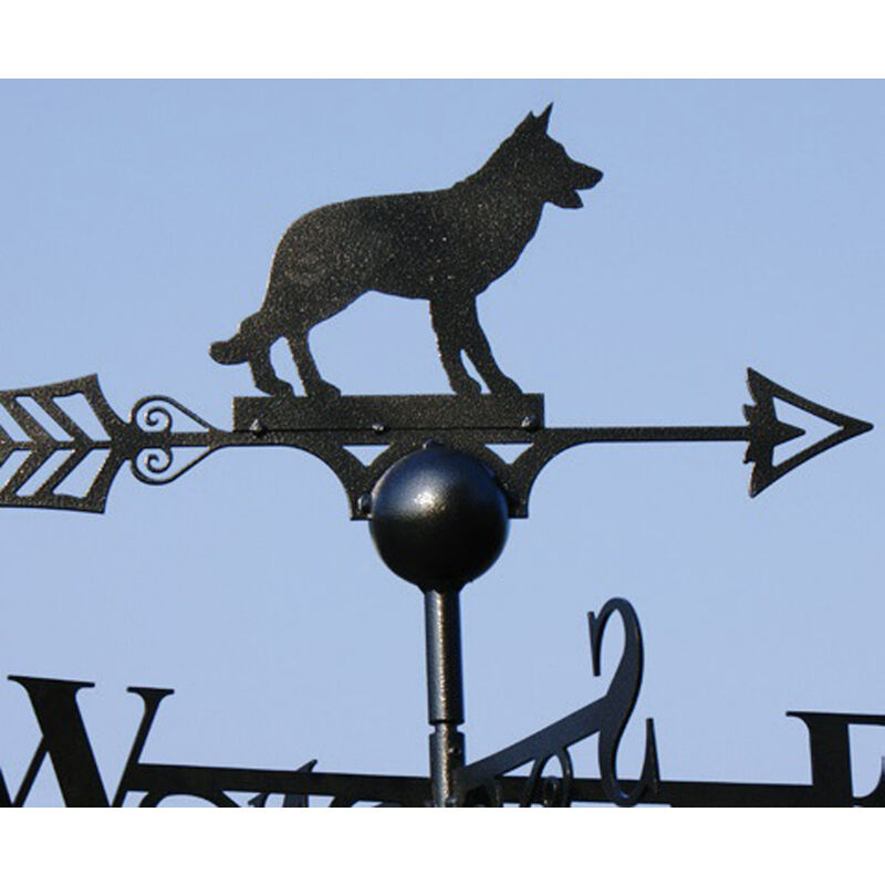 Alsatian Weathervane - Solid Steel - W61 x H88 cm - Black